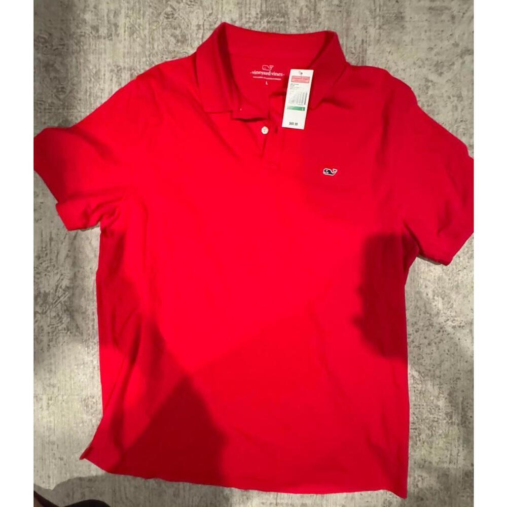 NWT Vineyard Vines Men's Red Polo ShirT SZ L